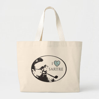 Bolsa Tote Grande Eu amo a sacola de Sartre