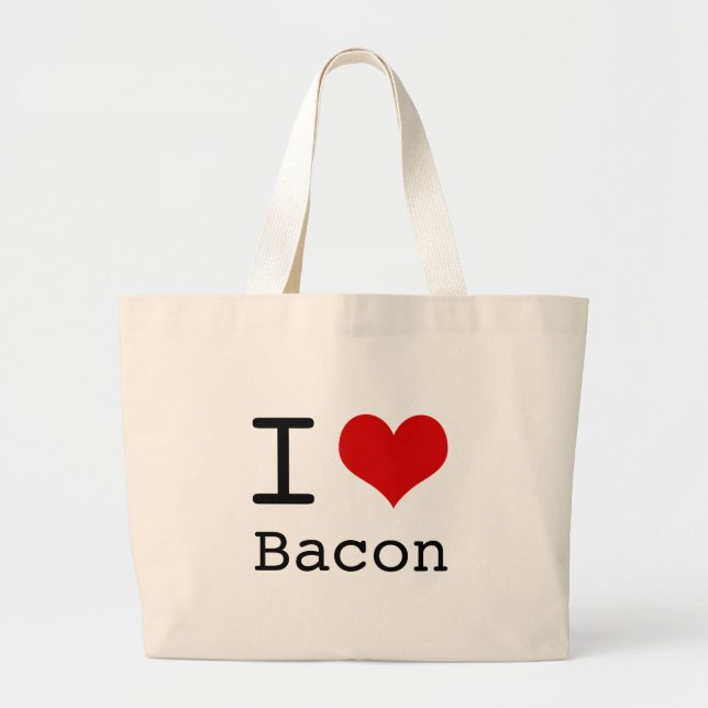 Bolsa Tote Grande Eu Amo Bacon (Frente)
