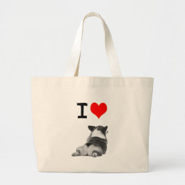 Bolsa Tote Grande Eu amo bumbuns do Corgi