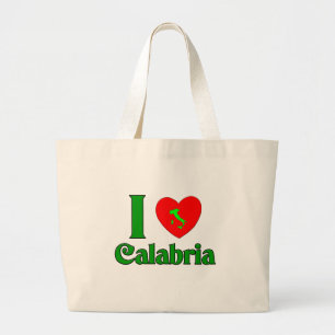 Bolsa Tote Grande Eu amo Calabria Italia