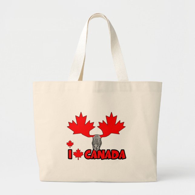 Bolsa Tote Grande Eu amo Canadá (Frente)