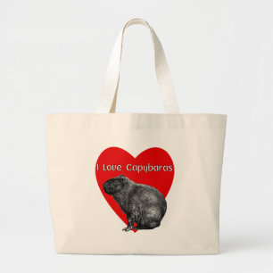 Bolsa Tote Grande Eu Amo Capybaras 2
