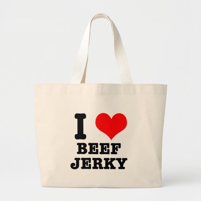 Bolsa Tote Grande EU AMO carne seca (Frente)