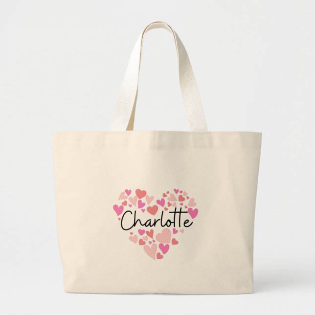 Bolsa Tote Grande Eu amo Charlotte (Frente)