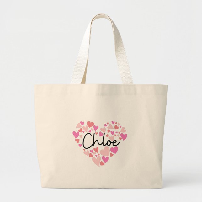 Bolsa Tote Grande Eu amo Chloe (Frente)