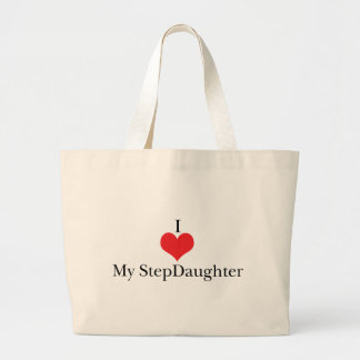 Bolsa Tote Grande Eu amo (coração) minha enteada