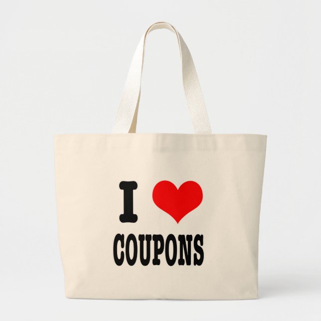Bolsa Tote Grande EU AMO cupons (Frente)