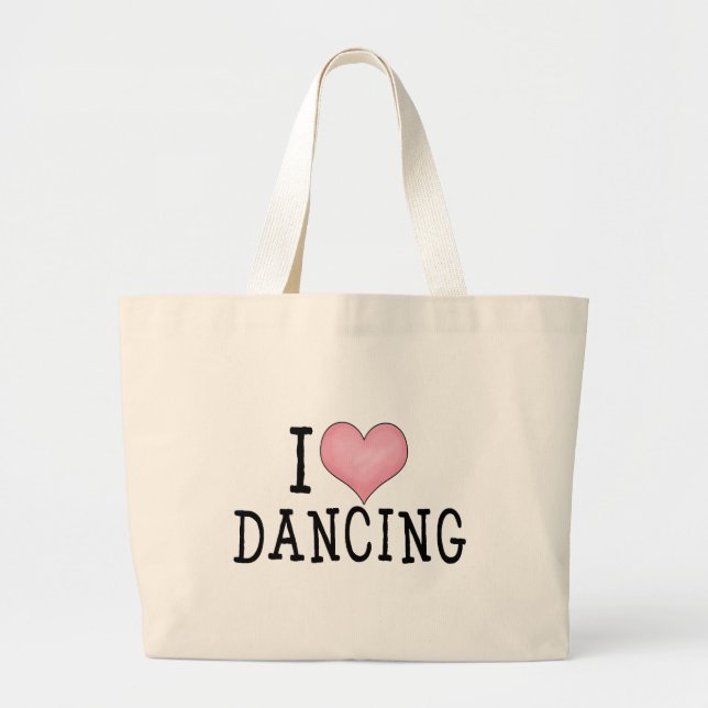 Bolsa Tote Grande Eu amo dançar (Frente)