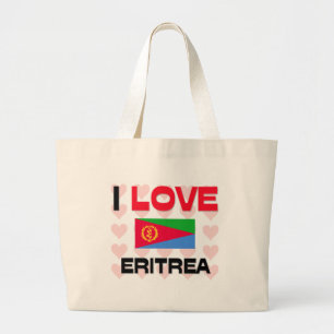 Bolsa Tote Grande Eu amo Eritrea
