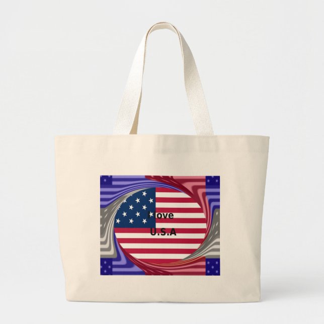 BOLSA TOTE GRANDE EU AMO EUA (Frente)