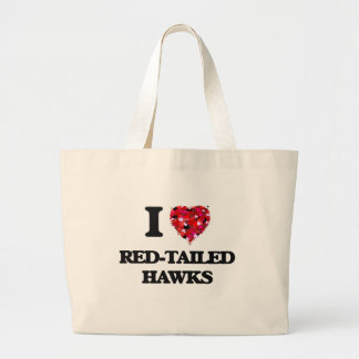Bolsa Tote Grande Eu amo falcões Vermelho-Atados