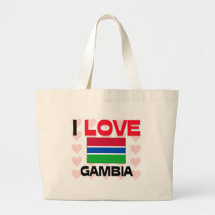 Bolsa Tote Grande Eu amo Gambia