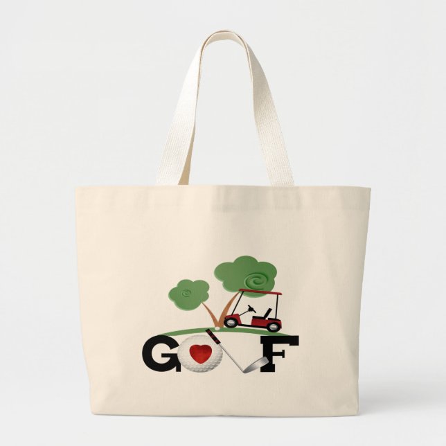 Bolsa Tote Grande Eu Amo Golfe (Frente)