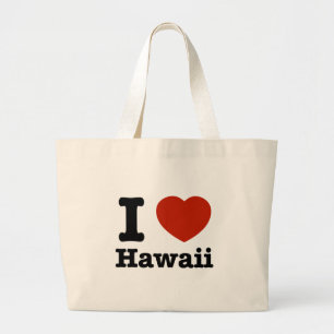 Bolsa Tote Grande Eu amo Hawai