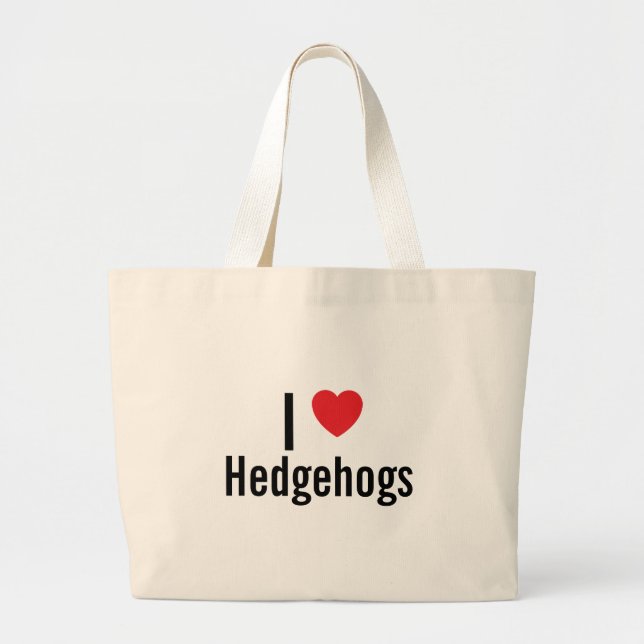 Bolsa Tote Grande Eu amo Hedgehogs (Frente)