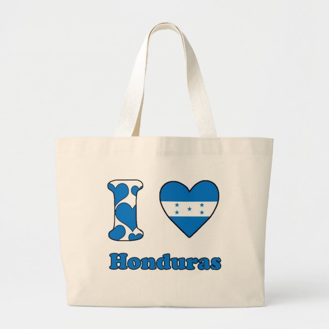 Bolsa Tote Grande Eu amo Honduras (Frente)