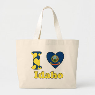 Bolsa Tote Grande Eu amo Idaho