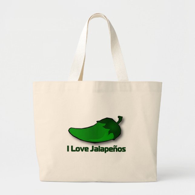 Bolsa Tote Grande Eu amo Jalapenos (Frente)