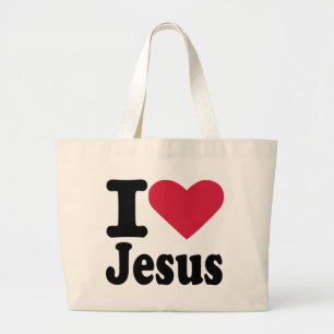 Bolsa Tote Grande Eu amo Jesus