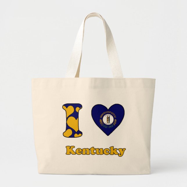 Bolsa Tote Grande Eu amo Kentucky (Frente)