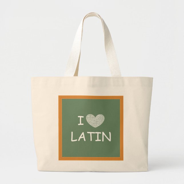 Bolsa Tote Grande Eu amo latim (Frente)