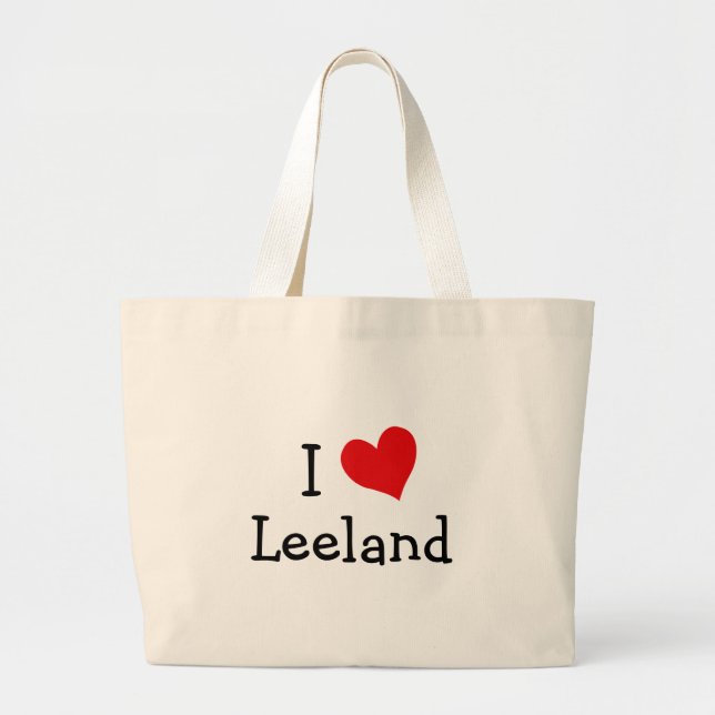 Bolsa Tote Grande Eu Amo Leeland (Frente)