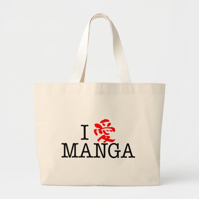 Bolsa Tote Grande Eu Amo Manga (Frente)