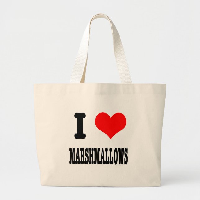 Bolsa Tote Grande EU AMO marshmallows (Frente)