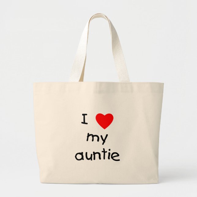 Bolsa Tote Grande Eu amo meu Auntie (Frente)