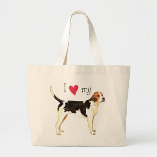 Bolsa Tote Grande Eu Amo meu Inglês Foxhound