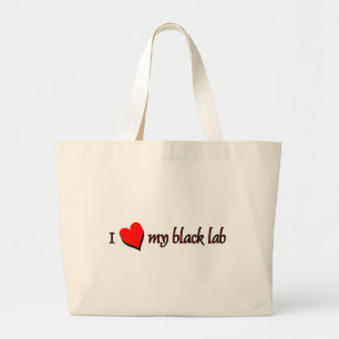 Bolsa Tote Grande Eu amo meu Labrador Negro