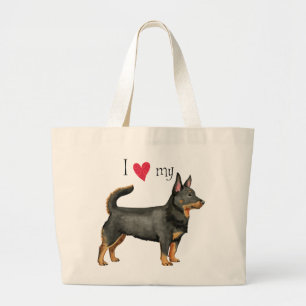 Bolsa Tote Grande Eu amo meu Lancashire Heeler