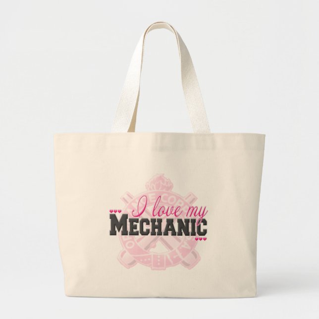 Bolsa Tote Grande Eu amo meu mecânico (Frente)