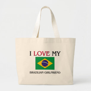 Bolsa Tote Grande Eu amo meu namorada brasileiro