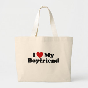 Bolsa Tote Grande Eu amo meu namorado