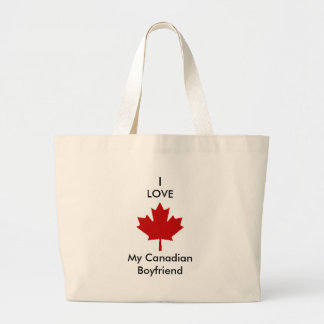 Bolsa Tote Grande Eu amo meu namorado canadense