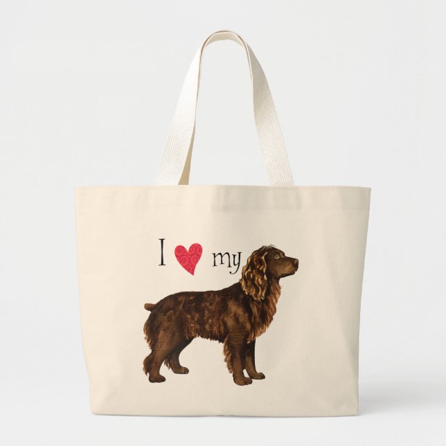 Bolsa Tote Grande Eu amo meu Spaniel de Boykin (Frente)
