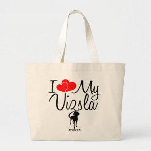 Bolsa Tote Grande Eu Amo Meu Vizsla Bag
