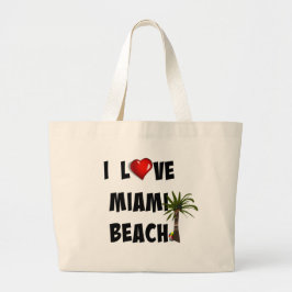 Bolsa Tote Grande Eu Amo Miami Beach