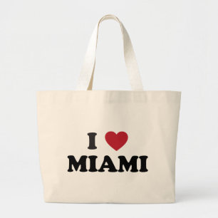 Bolsa Tote Grande Eu amo Miami Florida