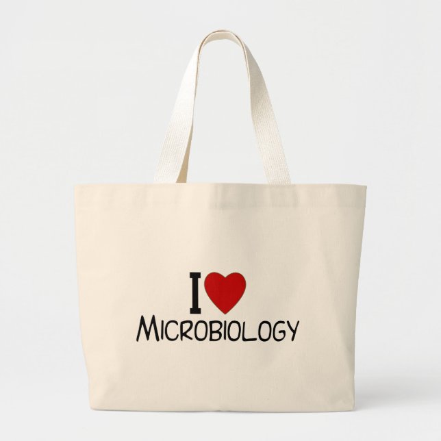 Bolsa Tote Grande Eu Amo Microbiologia (Frente)