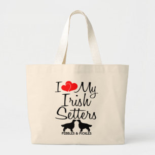 Bolsa Tote Grande Eu Amo Minha Bag Irlandesa Setters