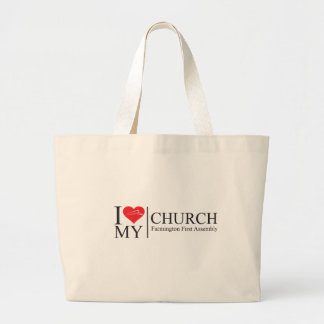 Bolsa Tote Grande Eu amo minha igreja