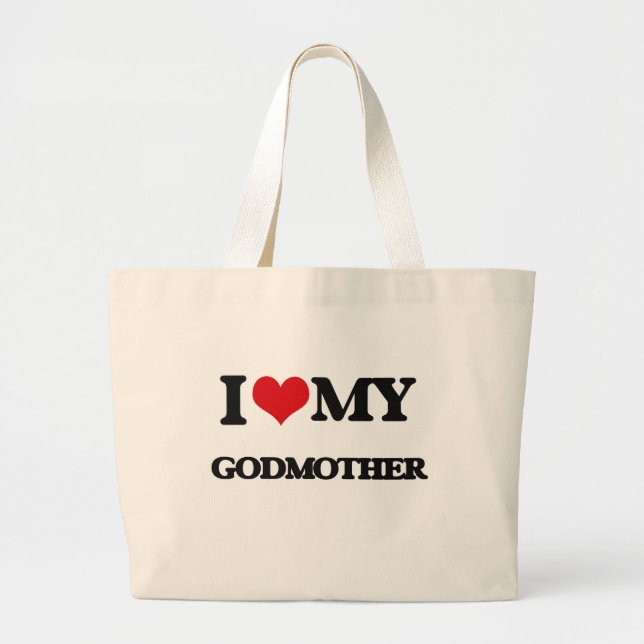 Bolsa Tote Grande Eu amo minha madrinha (Frente)