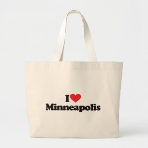 Bolsa Tote Grande Eu amo Minneapolis