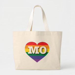 Bolsa Tote Grande Eu amo Missouri Orgulho gay