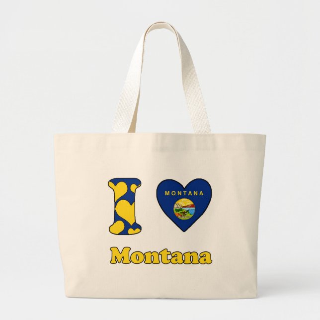 Bolsa Tote Grande Eu amo Montana (Frente)