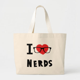 Bolsa Tote Grande Eu amo nerd