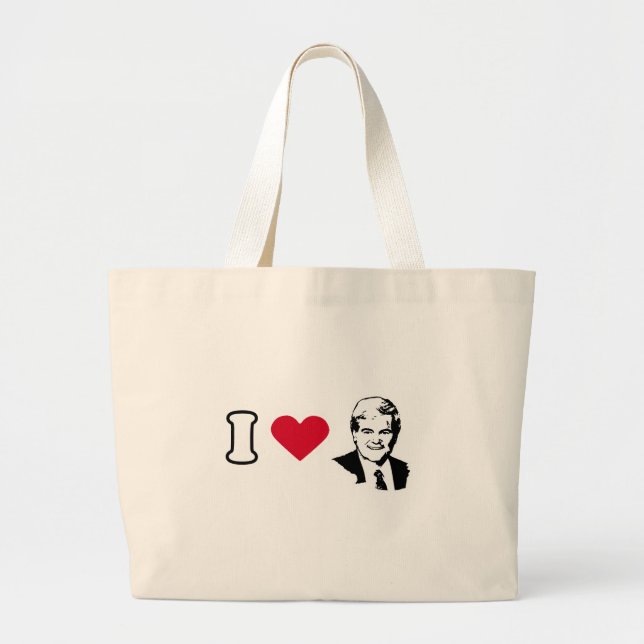 Bolsa Tote Grande Eu amo Newt Gingrich (Frente)