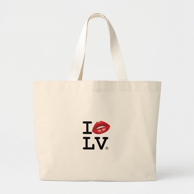 BOLSA TOTE GRANDE EU AMO O BEIJO DO LV (Frente)